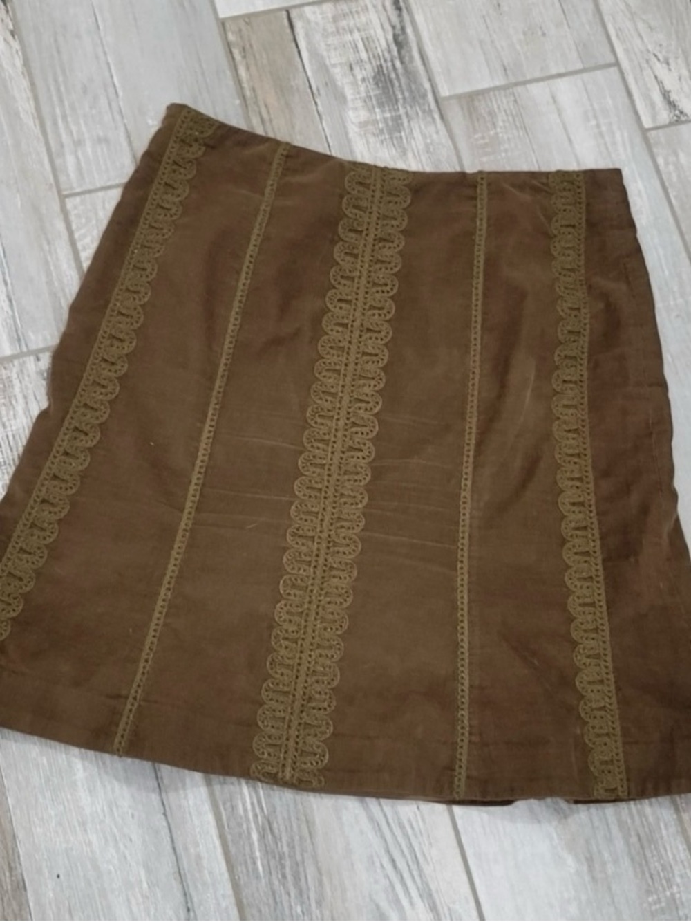 BODEN Embroidered Corduroy A-Line Skirt